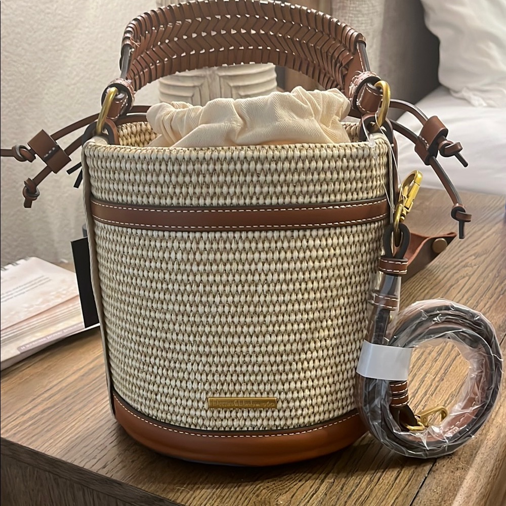 House of Harlow 1960 Rattan Bucket Bag